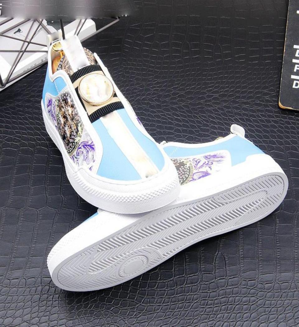 

Men Shoes Print Color Pu Flat Sole Slip on Classic Comfortable Firm Sewing Fashion Non Slip Casual Sports Shoes DH101125925328, Clear