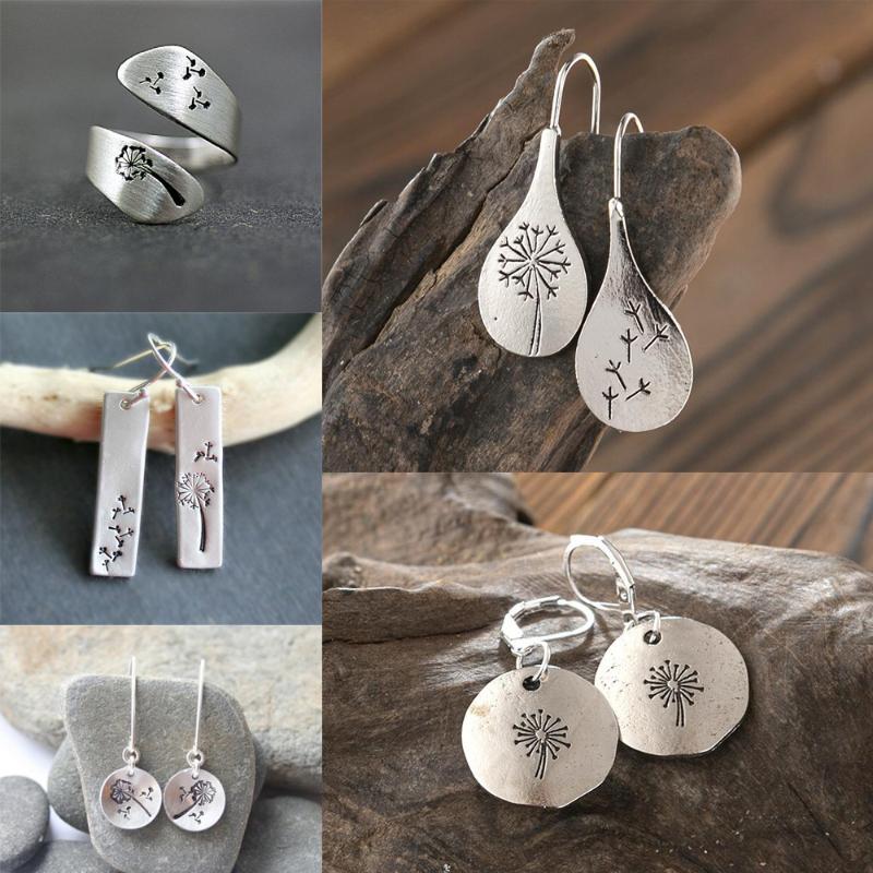 

Dangle Earrings & Chandelier Simple Vintage Alloy Geometric Surface Sculpture Dandelion For Women Girls Fashion Jewelry Accessories