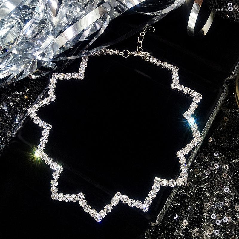 

Choker Luxury Crystal Rhinestone Necklace Women Jewelry Wave Statement Chokers Female Wedding Party Valentine's Day Gift