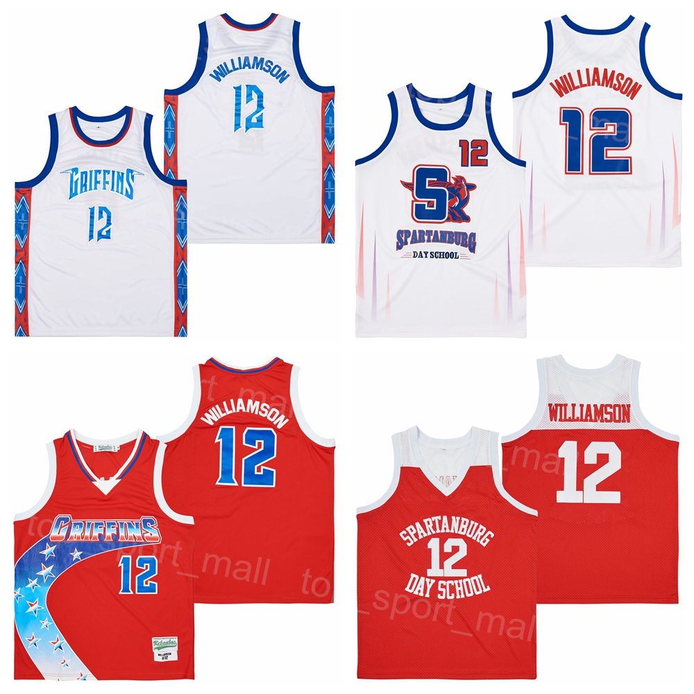 

High School Basketball Spartanburg Day 12 Zion Williamson Jersey Moive ALTERNATE Team Orange White Color HipHop Embroidery And Sewing For Sport Fans Breathable, Short