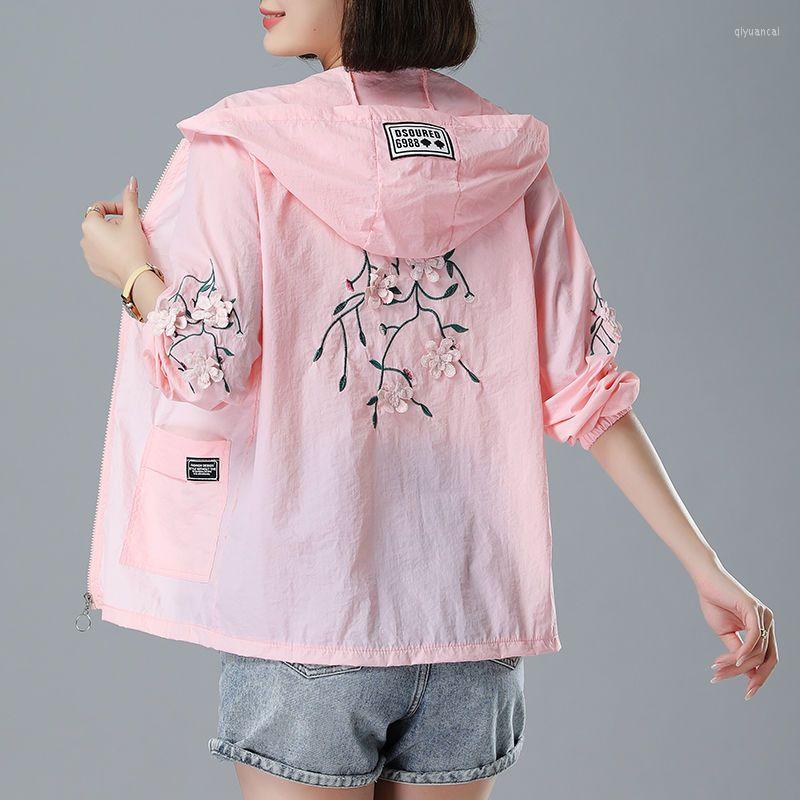 

Women's Jackets Woman Summer Fashion Female Long Sleeve Loose Blouse Tops Ladies Casual Shirts Oversize Sun Protection Hood Coats G258, Sky blue