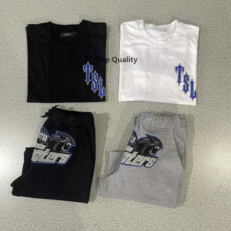 

Designer Brand High Qualitytrapstar T Shirt Designer 2023 New King Of Angels Ts Tiger Short Sleeve Hooded Suit Shorts Embroidered Cool And C, Black