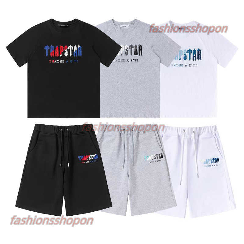 

Men's t-shirts t shirt designer trapstar shirts print letter luxury black and white grey rainbow color summer sports fashion cotton cord top short sleeve size s  l xl, 14