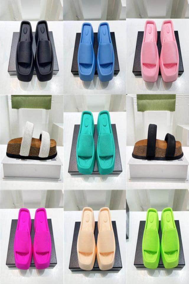 

thick bottom slippers and womens slipper summer square head one word luxury sandal indoor outdoor slipper us 5106208179, Green