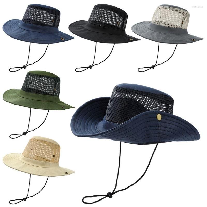 

Wide Brim Hats Mens Womens Camouflage Mesh Sun Visor Hat Hiking Cap Bucket Protection, Khaki