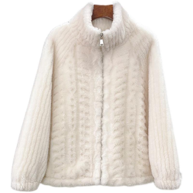 

Fur PUDI Women Wool Fur Coat Jacket Winter Female Girl Real Sheep Shearing Parka Overcoat CT179, Pink