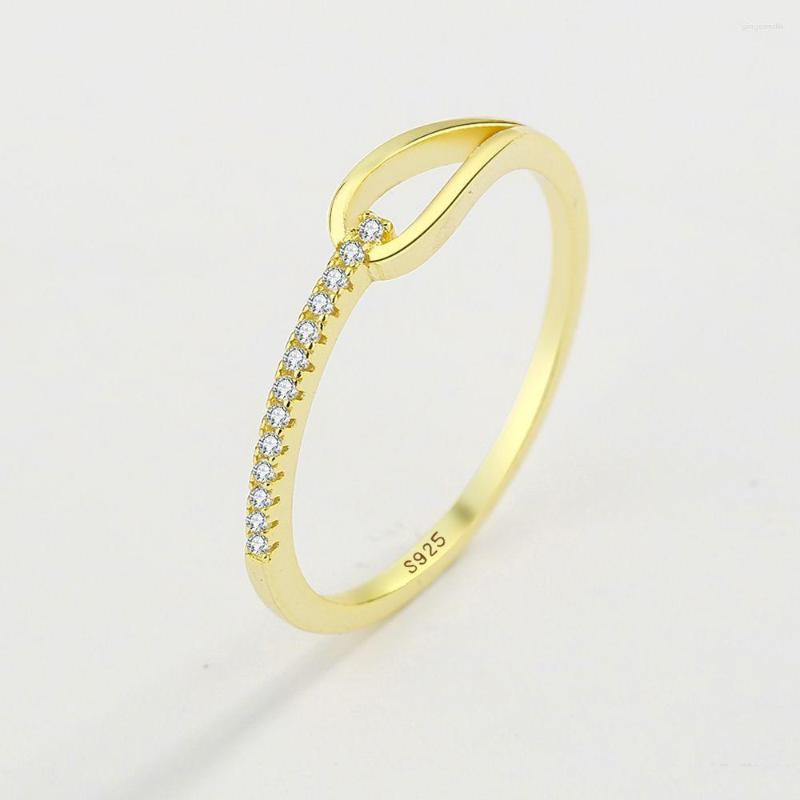 

Cluster Rings Original Simple S925 Sterling Silver Zircon Ring Women's Luxury Line Geometry Party Birthday Jewelry Wholesale