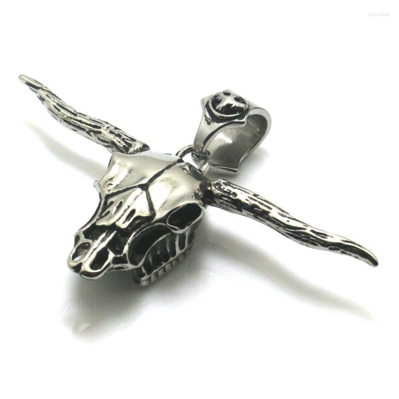 

Pendant Necklaces Men Boy 316L Stainless Steel Punk Gothic Ox Head Cool Cowboy