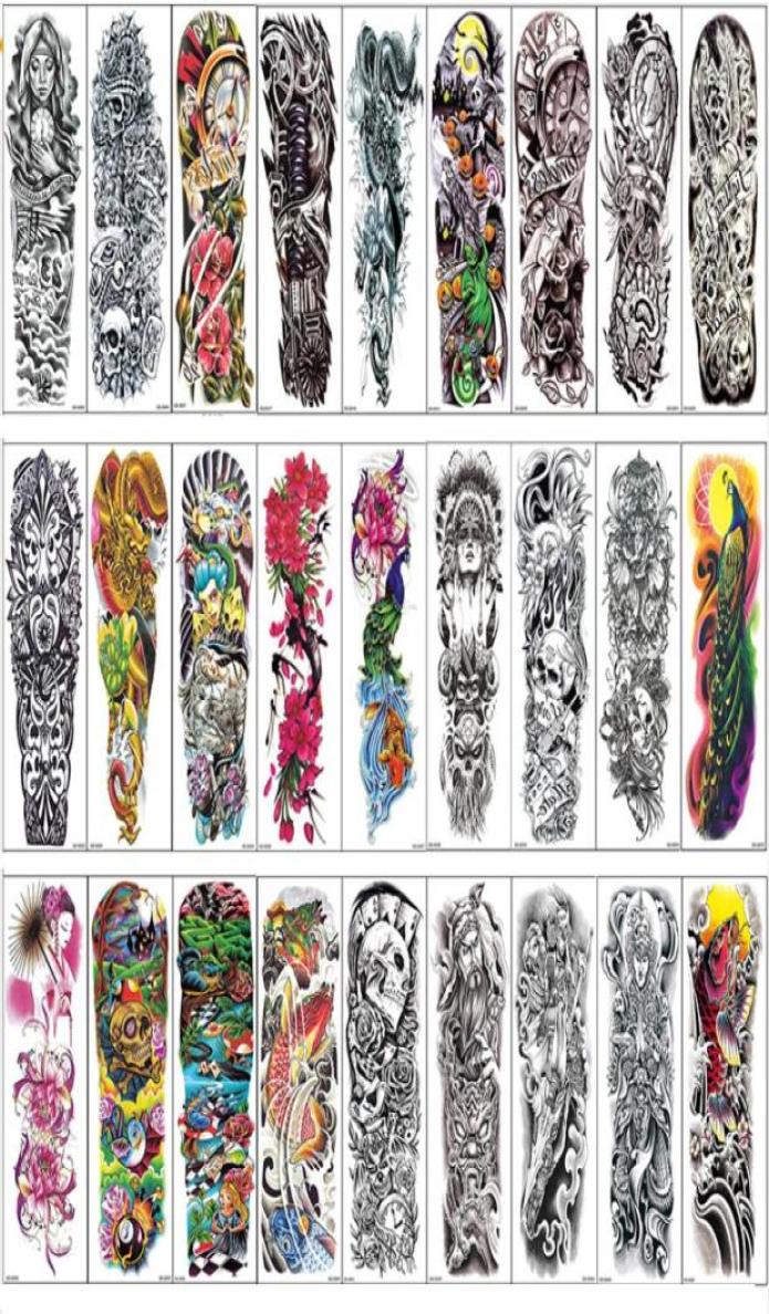 

Full Arm Temporary Tattoo Sleeves Peacock peony dragon skull Designs Waterproof Cool Men Women Tattoos Stickers Body Art paints9873472