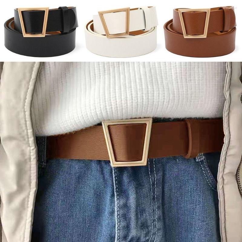 

Belts Fashion Casual Vintage Retro Non-Porous Leather Belt Trouser Dress Waist Strap Trapezoid Buckle Waistband, Black