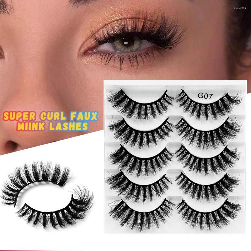 

False Eyelashes 5Pairs 8D Mink Hair Lashes Professional Natural EyelashesFake Eyelash Extension Reusable Handmade Makeup Tools