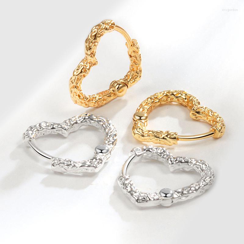 

Hoop Earrings 925 Silver Needle Lovely Heart For Women Exquisite Geometric Huggies Pulseras Mujer Eh789