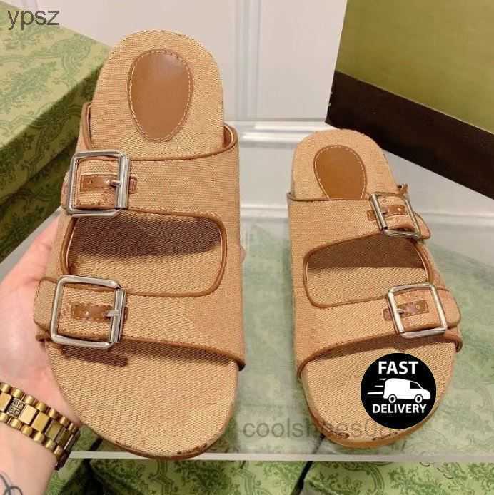 

Slipper Womens Fashion Embroidered Canvas Designer Slides Slip on Slippers Girls Canvas Covered Platform Sandals Big Size