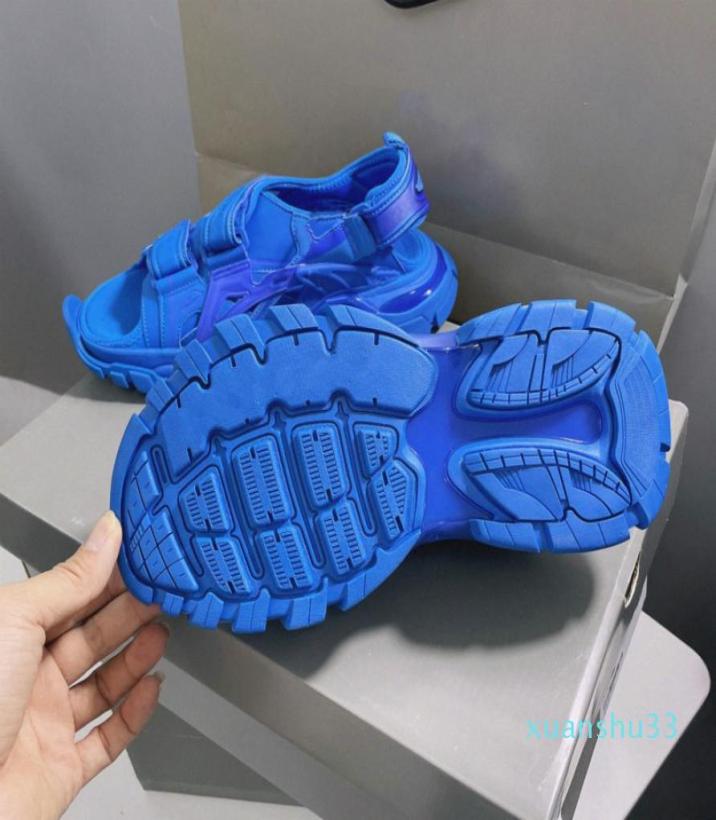 

track sandals Platform Fashion men Women Sneakers slippers Pink White Black Blue Slides Beach Casual Shoes Thick bottomed7085019, Grey