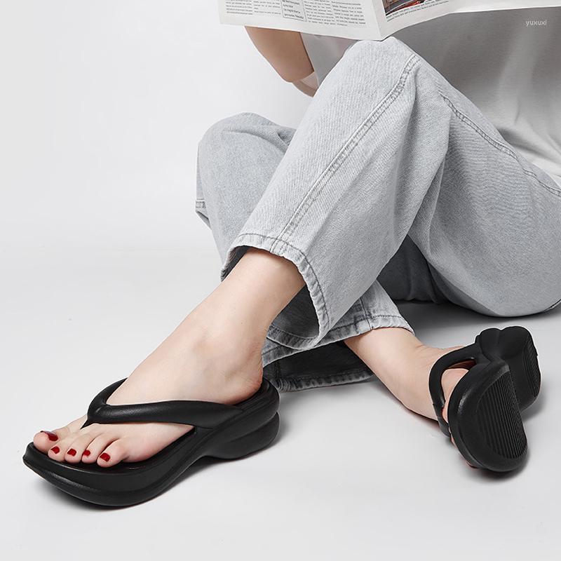 

Slippers Women Wedges Thong Flip Flops Summer Platform Fashion Outdoor Beach Slides EVA Non Slip Soft Thick Sole Sandals, White