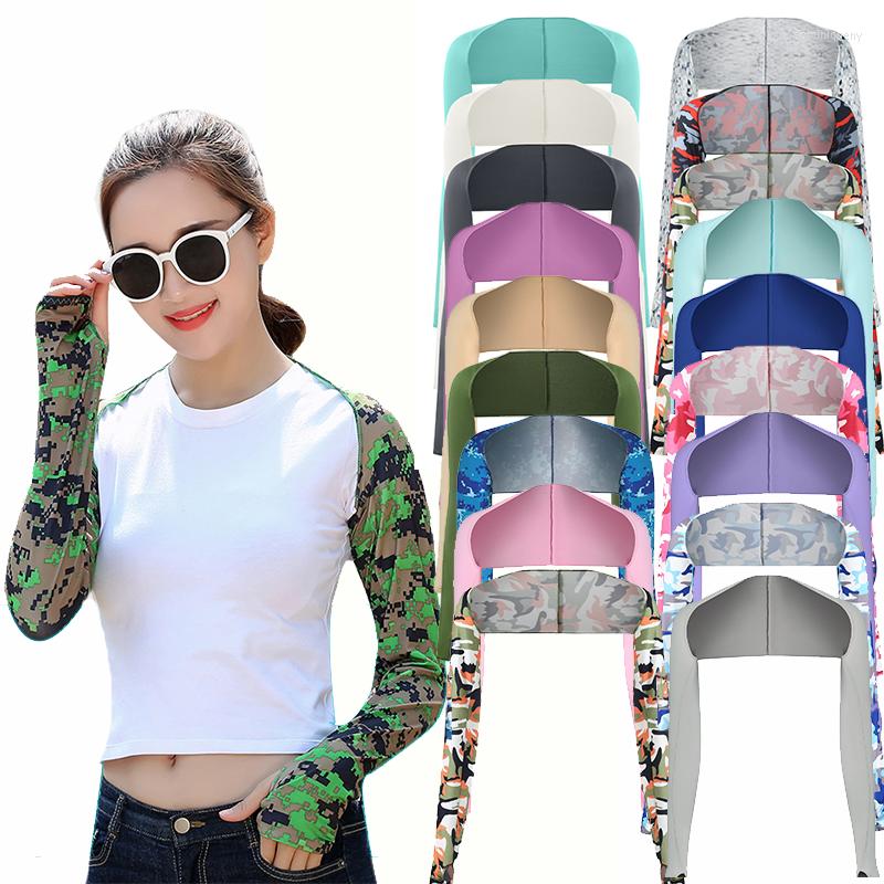 

Scarves Women Summer Ultra-Thin Silk Sun Protection Shawl Portable Men Camouflage Arm Sleeve Breathable Long Gloves Unisex