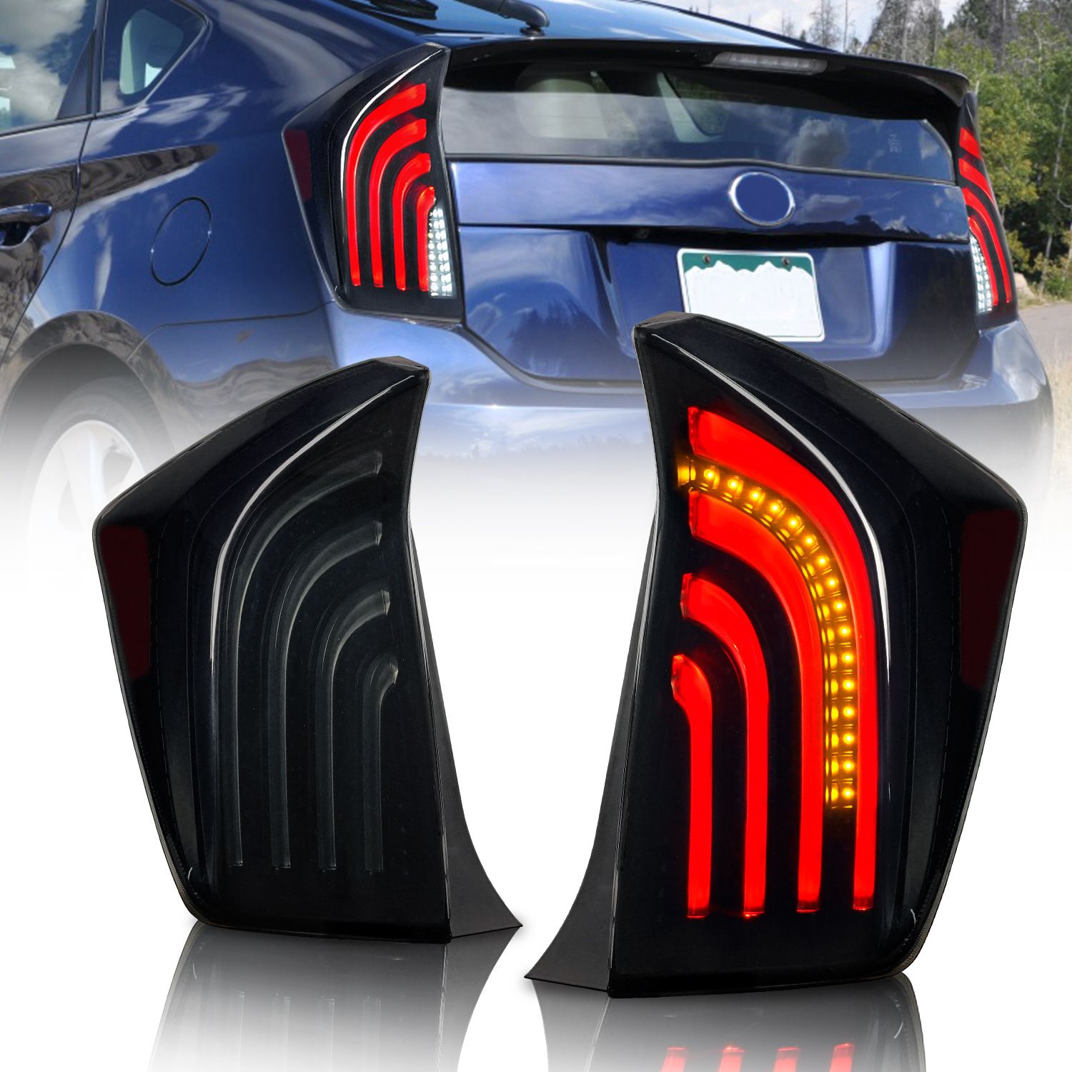 

LED Rear Reverse Taillights For Toyota PRIUS 20 10-20 15 Modified Brake Signal Lamp Car Taillights Accessories