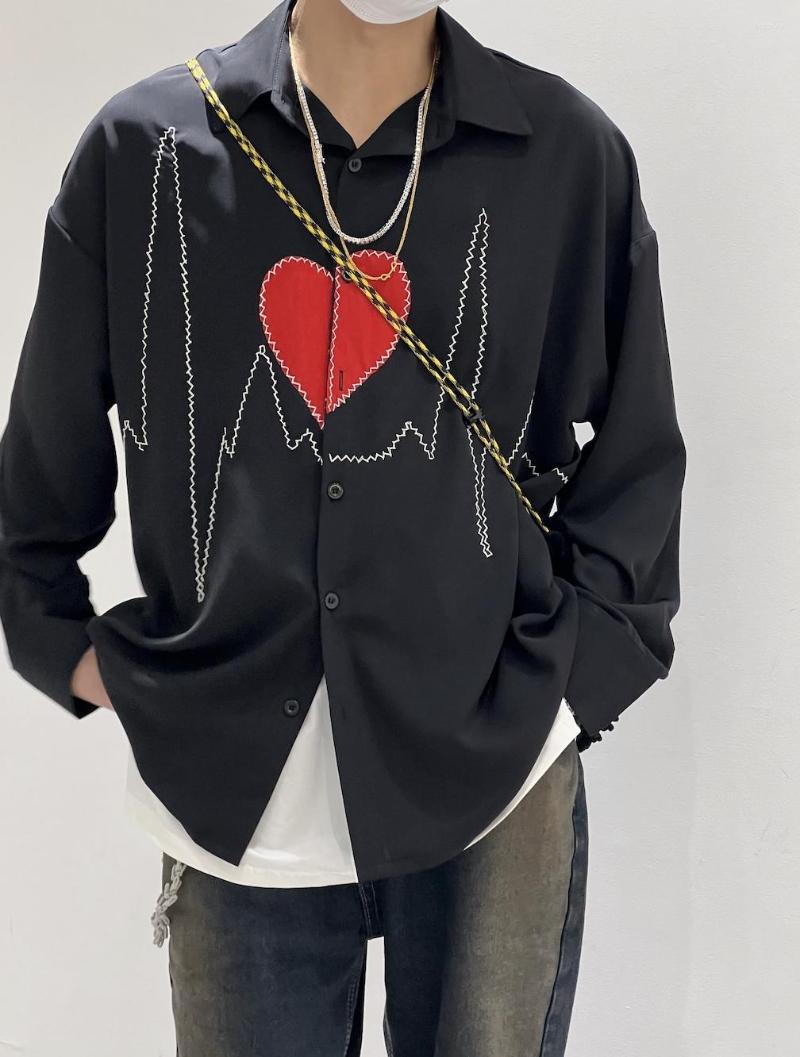 

Men's Casual Shirts DC4616 Fashion Men's 2023 Runway Luxury European Design Party Style Clothing, Picture shown