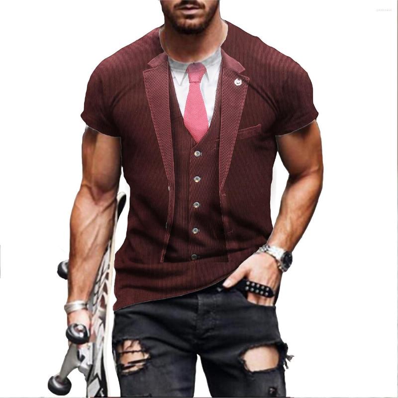 

Men's T Shirts 2023 Funny Fake Suit 3D T-shirt Tuxedo Bow Tie Printing Men's Summer Fashion Short Sleeve Street Wear T-shi, T-100