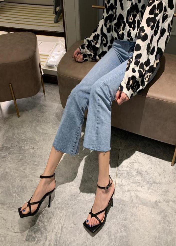 

Eilyken Gladiator Sandals High Heels Shoes Fall Street Look Females Square Head Open Toe ClipOn Strappy Sandals Women sdfsde4813374, Red