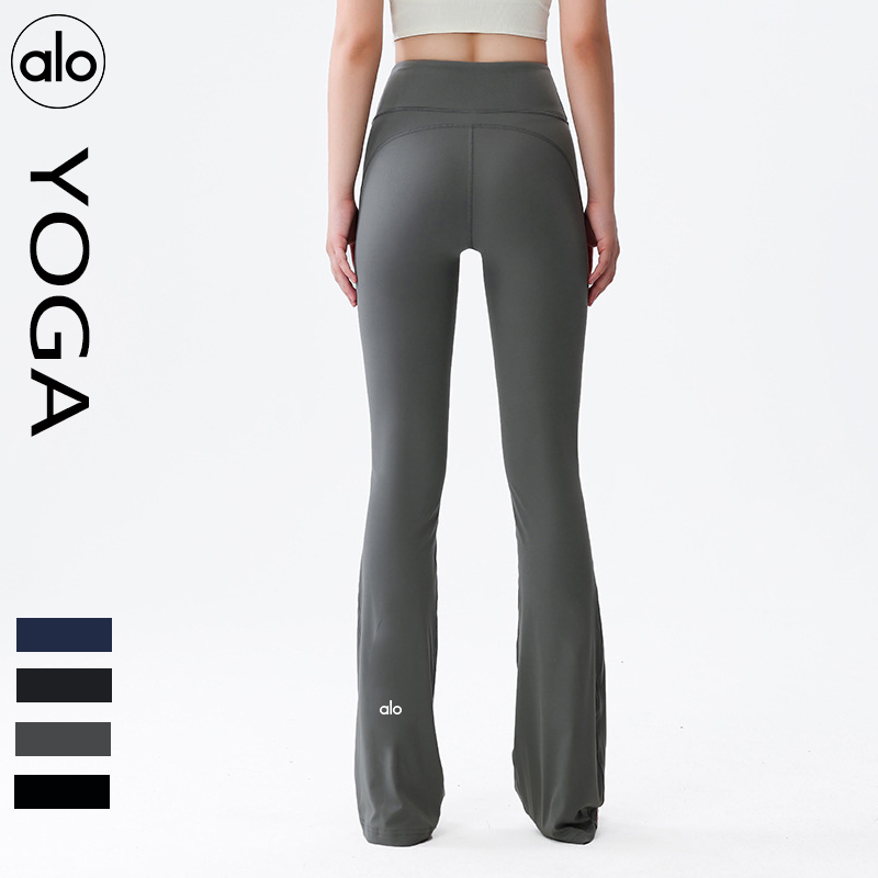 

Alos Yoga pants Nude feeling high waist slim dance bell bottoms outside wear peach buttock belly sports micro Lama pants tights S, 108