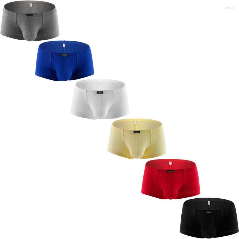 

Underpants IKingsky Men's Cotton Bulge Boxer Briefs Sexy Pouch Shorts Stretch Low Rise Trunks Under Panties For Men, Black