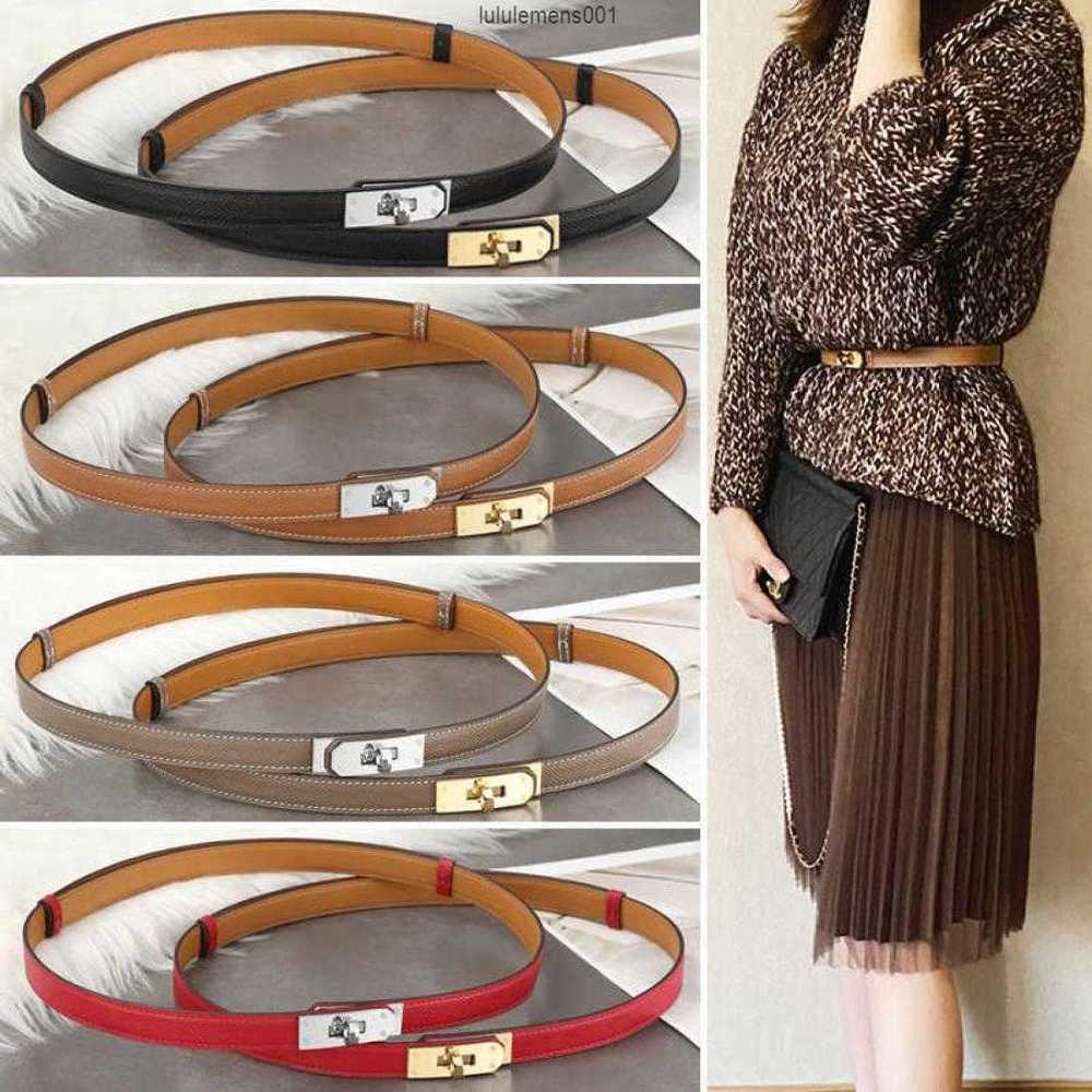 

Belts Belts H family women039s leather versatile highend feeling with dress waist closing decoration Kelly suit pants belt, Black