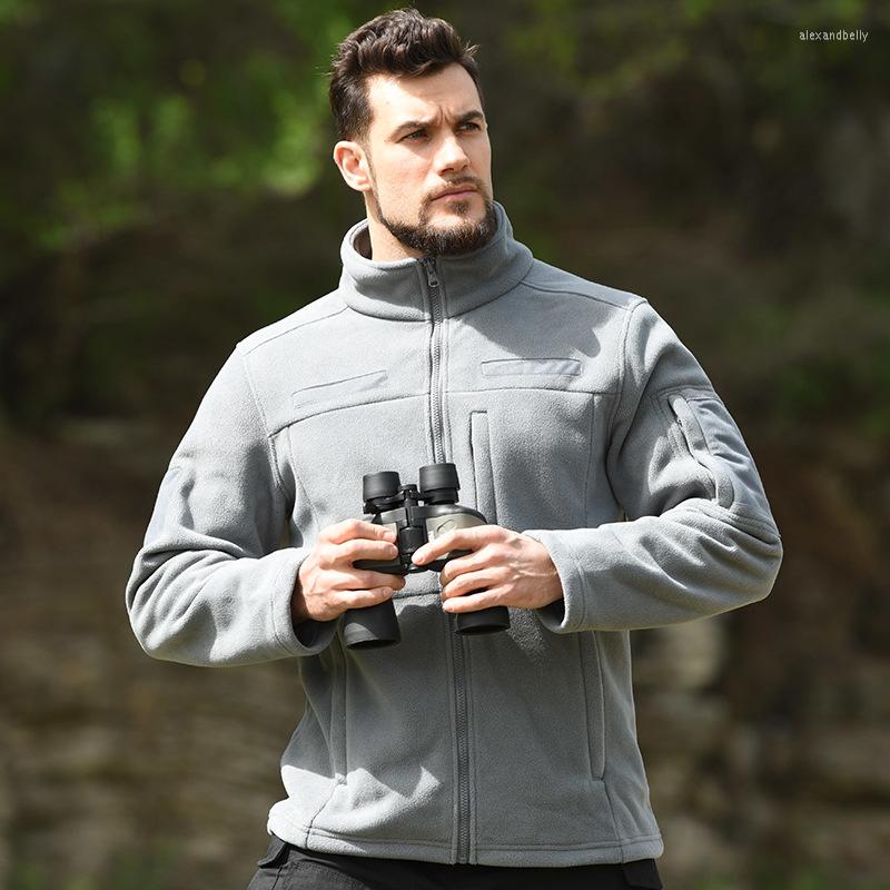 

Men' Jackets Tactical Winter Fleece Mens Coat Solid Men Clothing Windproof Outerwear Zipper Jacket Military, Armygreen
