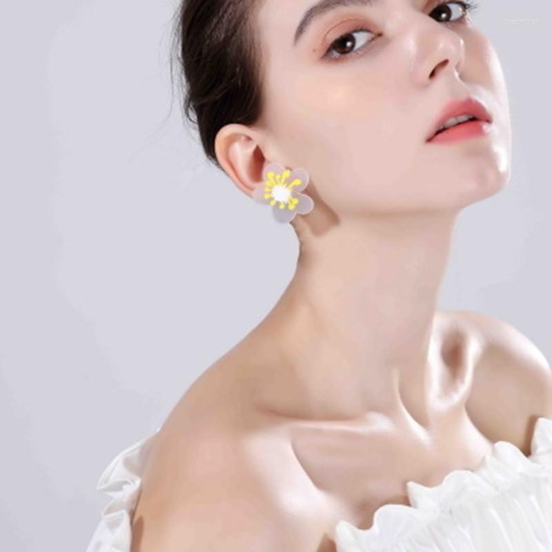 

Dangle Earrings Fashion Big Drop For Women Wedding Party Bohemian Acrylic White Flower Statement Boho Jewelry Gifts