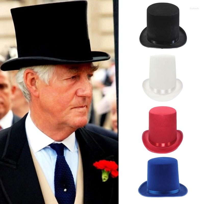 

Berets Magician Top Hat Black Performed Carnival Nightclub Bowler Jazz Stage Performances