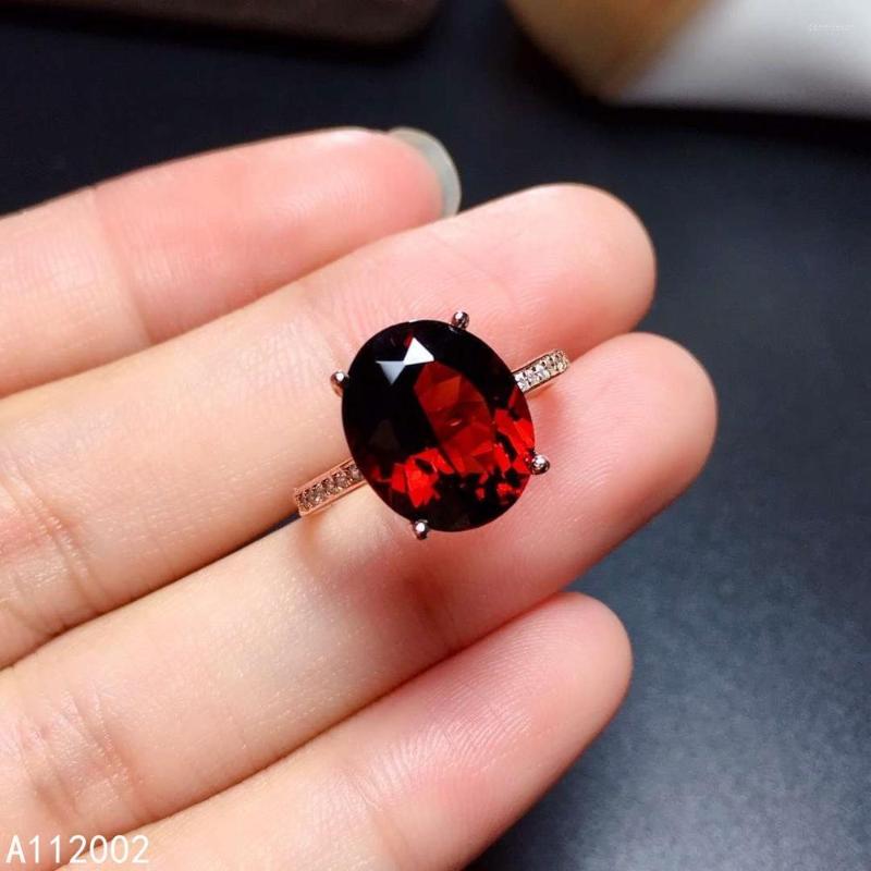

Cluster Rings KJJEAXCMY Fine Jewelry Natural Garnet 925 Sterling Silver Adjustable Gemstone Women Ring Support Test Beautiful Luxury