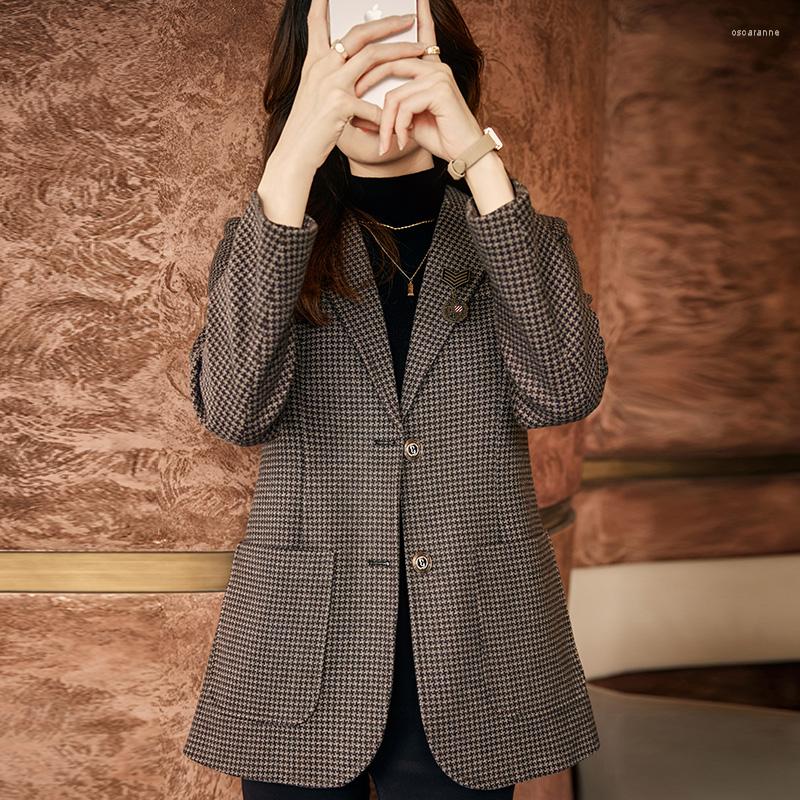 

Women' Suits Korean Fashion Spring Notched Blazer Women Classic All Match Long Sleeve Blazers Office Lady Single Breasted Jackets, Green