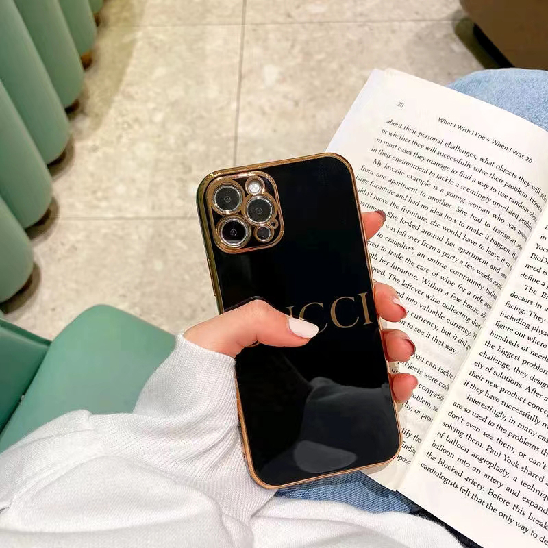 

iPhone case designer phone case electroplated 8plus 12 phone case iPhone11 anti-drop XSMAX female XR gold edge 7 trendy E soft pro fine hole 6, Dark green