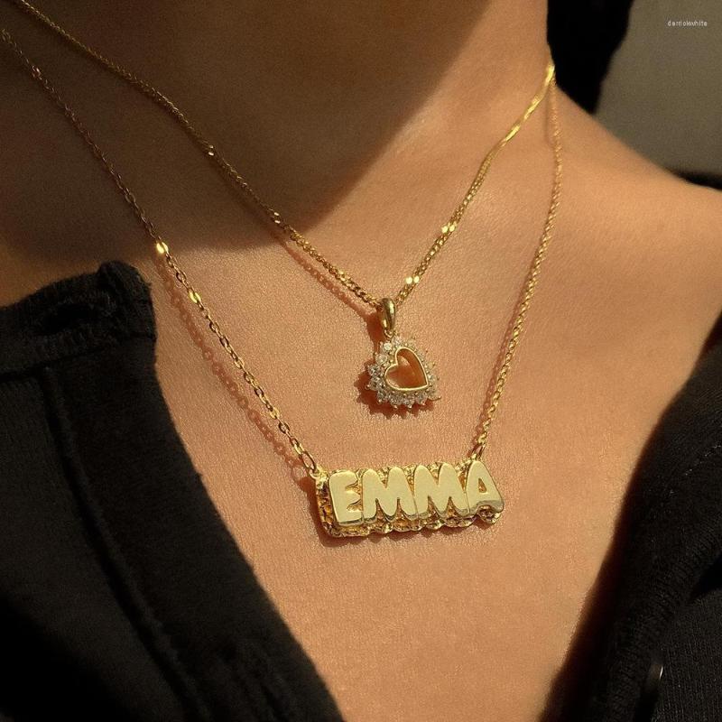 

Pendant Necklaces Vintage Classical Cursive Name Heart Exquisite Letter EMMA Necklace Charm Choker Banquet Jewelry Accessories