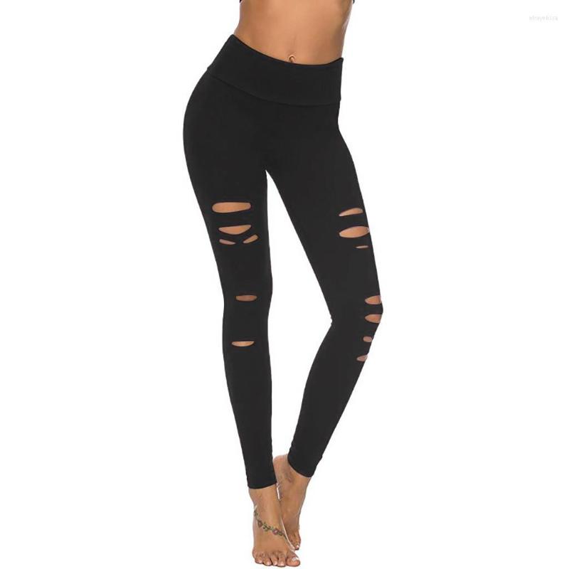 

Active Pants Hole Tight Yoga Seamless Women High Waist Stitching Hollow Sport Female Running Fitness Leggings#0316g30, Black