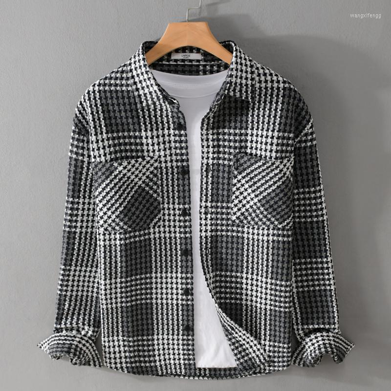 

Men's Casual Shirts Very Thick Style Italy Designer Cotton Brand For Men Fashion Long-sleeve Plaid Top Clothes Camisa Masculina Drop-ship, Green