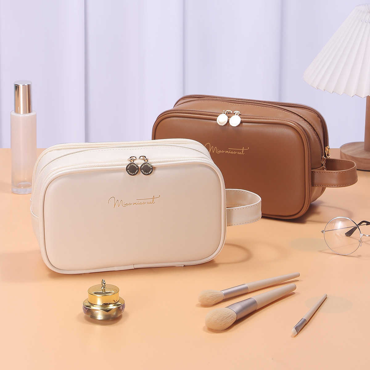 

Rishang Luggage Specialized Portable Women's High Beauty Wash Bag Large Capacity Multifunctional Travel Bag Factory 230420, Milk pungent white