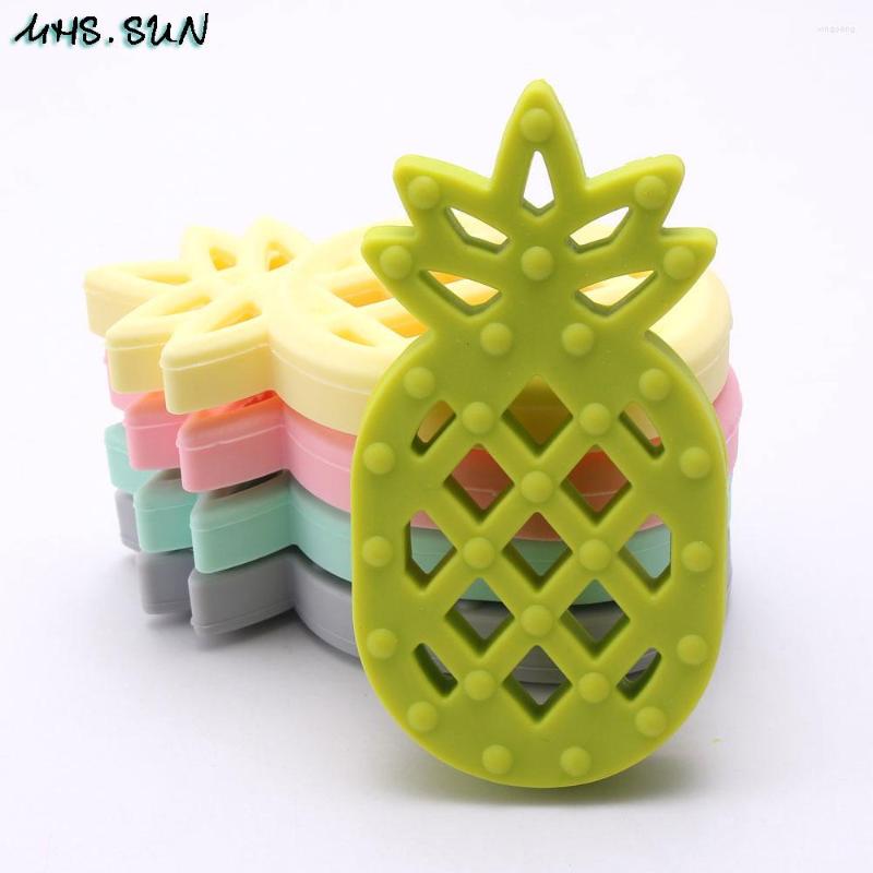 

Pendant Necklaces MHS.SUN 1PCS Cute Pineapple BPA Free Silicone Teether Baby Handheld For Teething Nursing Necklace Accessories