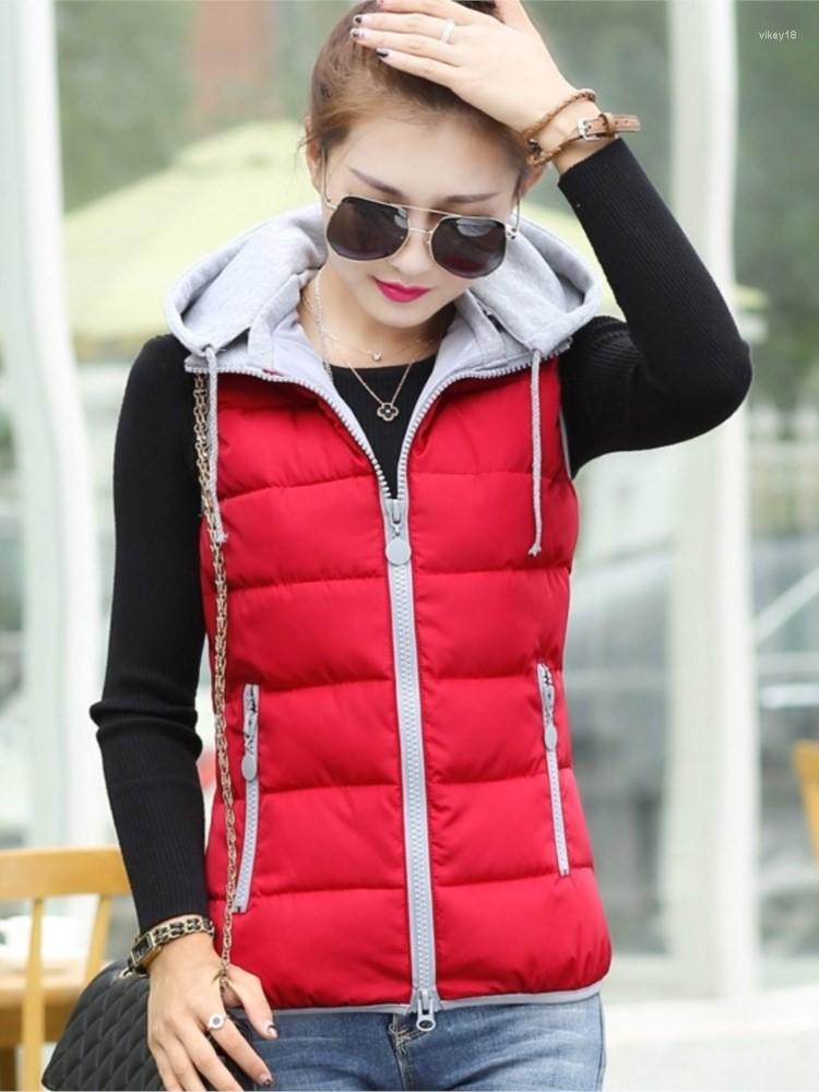 

Women's Trench Coats Hat Detachable Waistcoat Wear Autumn Winter 2023 Vest Female One's Short Thickening Fashion, Black