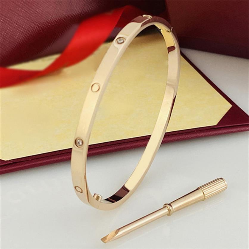 

Love designer bracelets Stainless Steel Bangle Cool Braclets For Men Favs Armband Cuff Bangles 18k Gold Braclet Pulsera De La Suer296M
