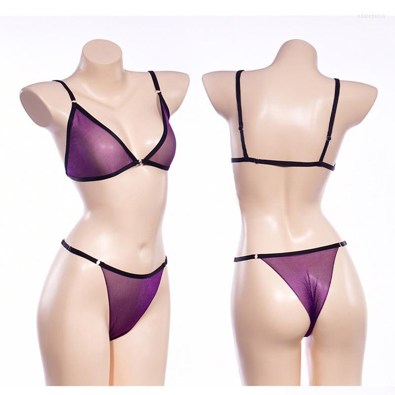 

Bras Sets Plus Size 100kg Women Sexy Underwear Set Ultrathin See Through Glossy Adjustable Bra And Panties Thong Erotic Lingerie, Blue