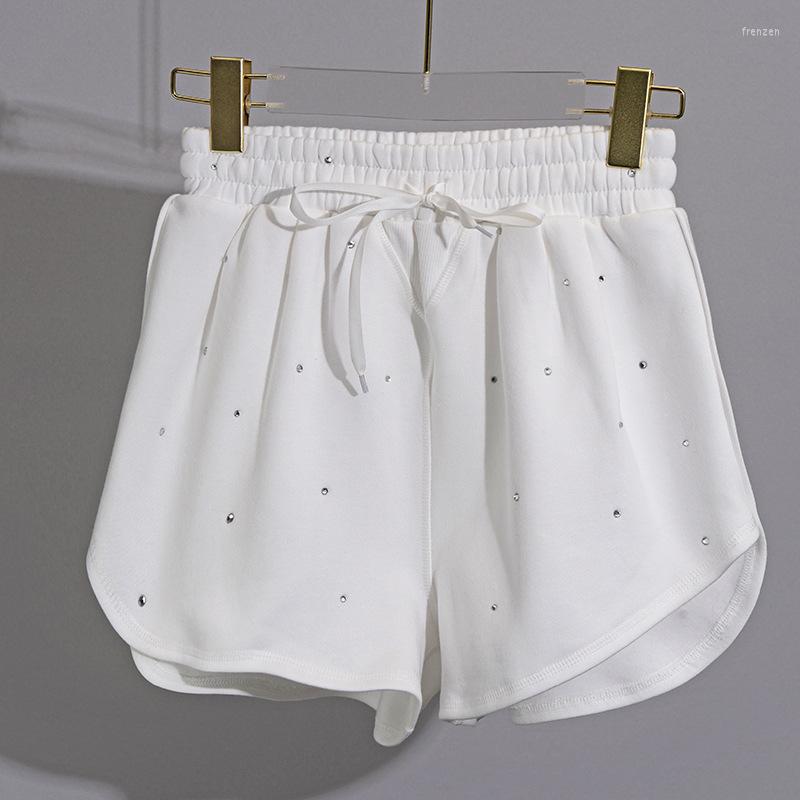 

Women' Shorts Sports Elastic Waist Drawstring, White