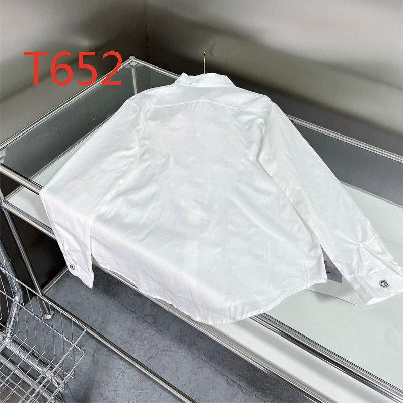 

T652 Limited leather embroidered metal button long sleeved shirt jacket for couples Pink cross flower personalized fashion classic letter punk hip-hop style