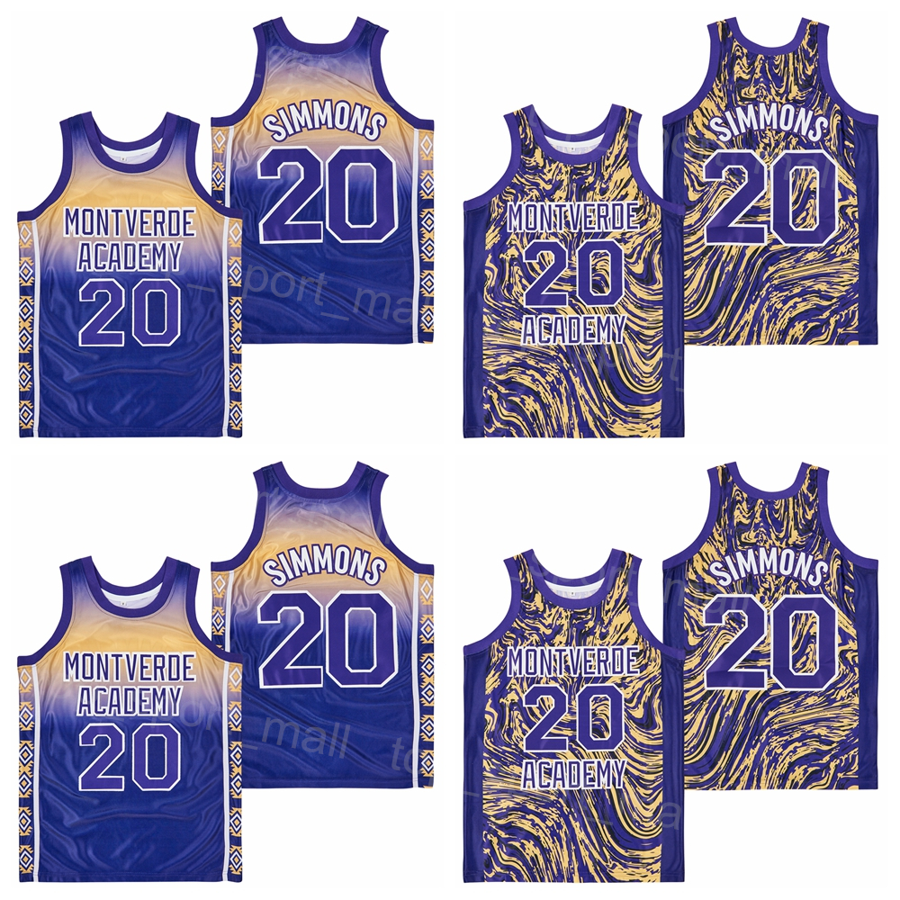 

High School Basketball Ben Simmons Jersey 20 Montverde Academy Marble Shirt Team Color Purple Moive HipHop College Stitched University Pullover Uniform Men Sale, White