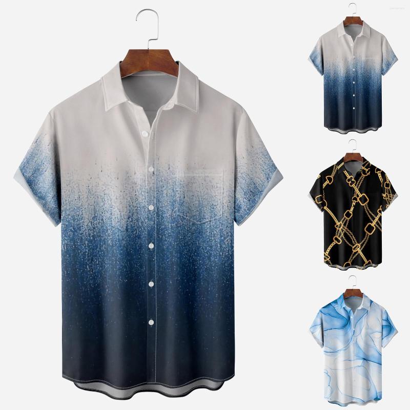 

Men's T Shirts Flower Short Sleeved Shirt Men's Summer Beach Style Relaxed Streetwear Fashion Tops Business Button Korean, Black