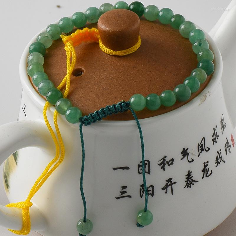 

Strand Men Bracelets Natural Healing Energy Green Aventurine Bracelet Polished 6MM Beads Bangle Elastic Pulsera Women Jewelry