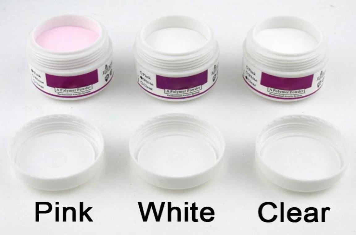 

1 PCS WHITE CLEAR PINK Color Acrylic Powder For Nail Art False Tips Tool7087934