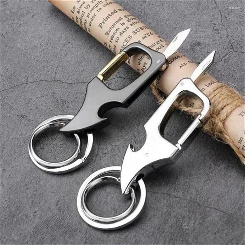 

Keychains Men Multifunctional Keychain Creative Bottle Opener Alloy Knife Fashion Jewelry Keyring Car Key Pendant Wholesale