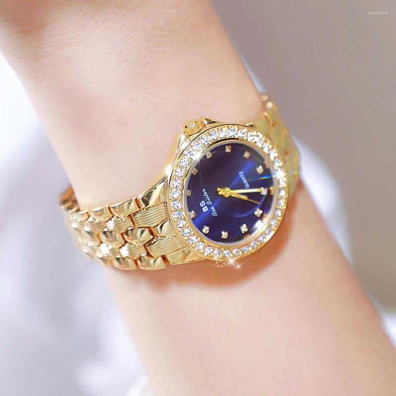

Wristwatches Women Watch Luxury Diamond Inlay Girls Female Case Bezel Clock Fashion Gold Wristwatch Ladies Rose Golden Reloj, 02