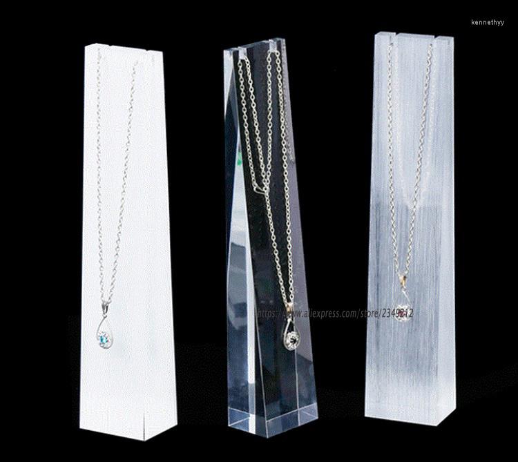 

Jewelry Pouches High Quality Bristling Acrylic Necklace Display Rack Bracelet Showing Stand Shelf Showcase Props 3 Colors